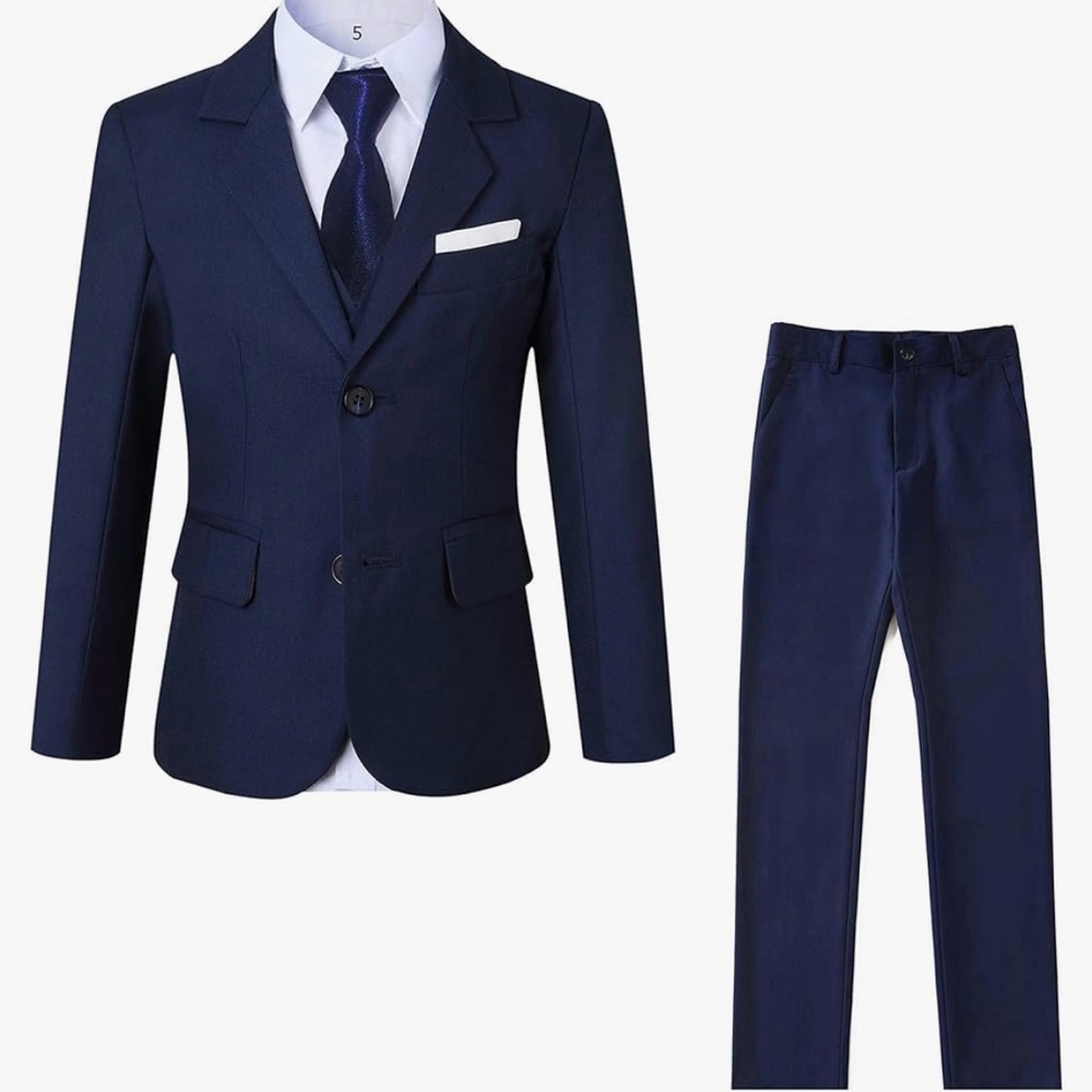 NEW Boys Bright Blue 5 Piece Suit Set | Size 4